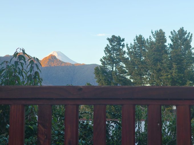 Vista al volcán desde la terraza