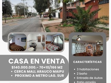 Venta / Casa / Pudahuel