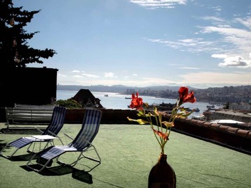 terraza, vista al mar