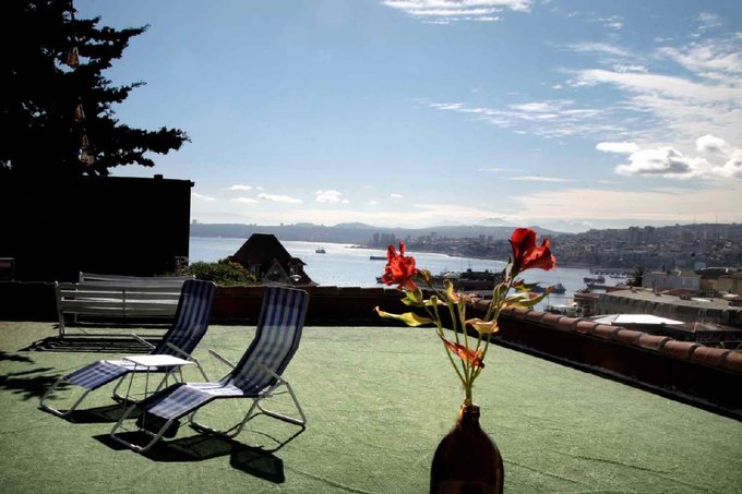 terraza, vista al mar