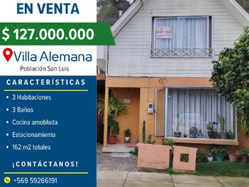 Venta / Casa / Villa Alemana