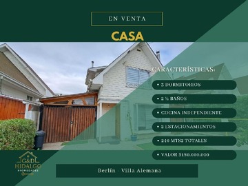 Venta / Casa / Villa Alemana