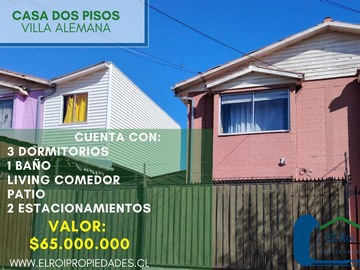 Venta / Casa / Villa Alemana