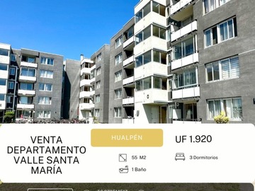 Venta / Departamento / Hualpén