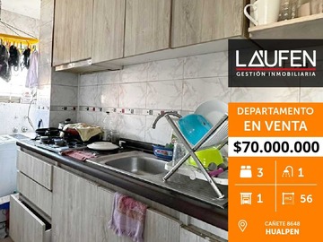 Venta / Departamento / Hualpén