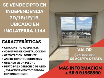 Venta / Departamento / Independencia