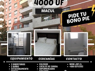 Venta / Departamento / Macul