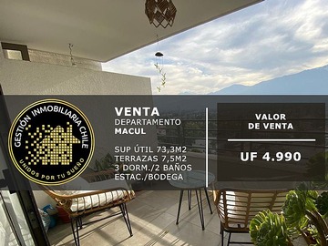 Venta / Departamento / Macul