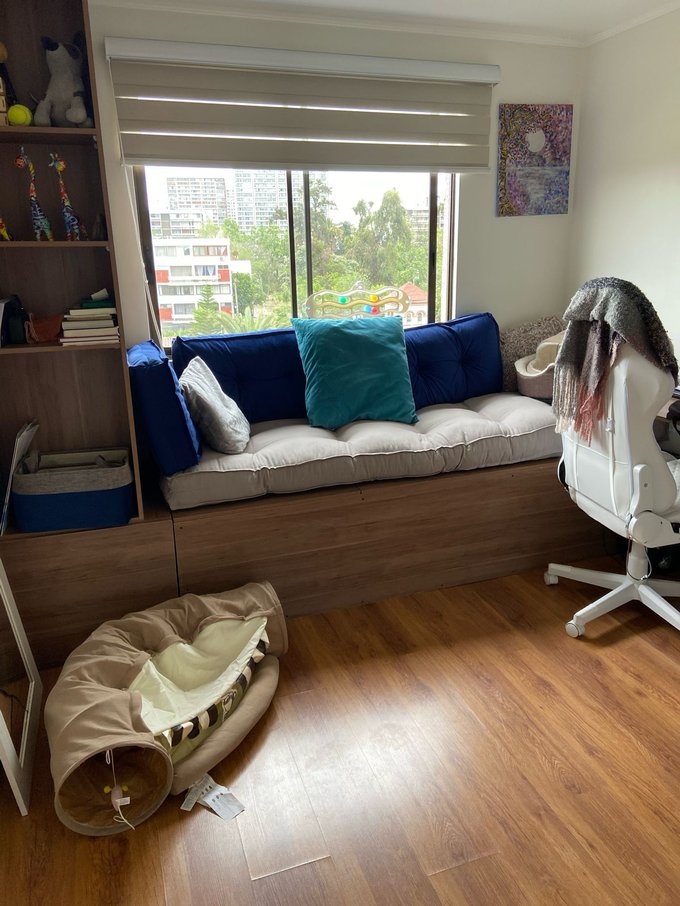 Pieza de visitas, con mueble baul removible