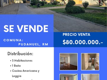 Venta / Departamento / Pudahuel