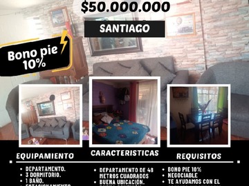 Venta / Departamento / Renca