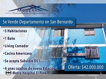 Venta / Departamento / San Bernardo