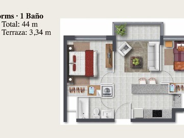 Venta / Departamento / San Joaquín