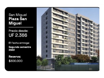 Venta / Departamento / San Miguel