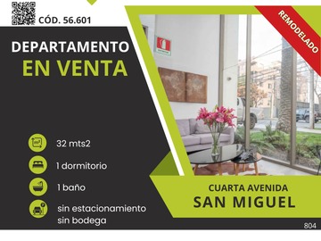 Venta / Departamento / San Miguel