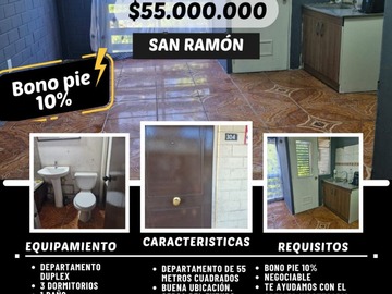 Venta / Departamento / San Ramón