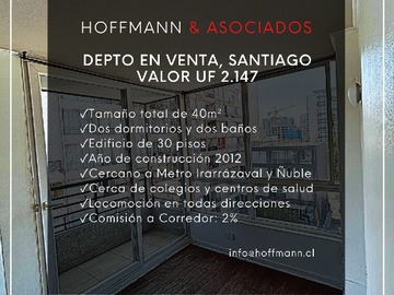 Venta / Departamento / Santiago