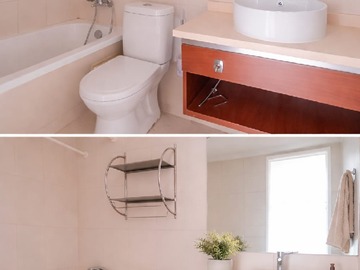 Baño real y balo amoblado con ia