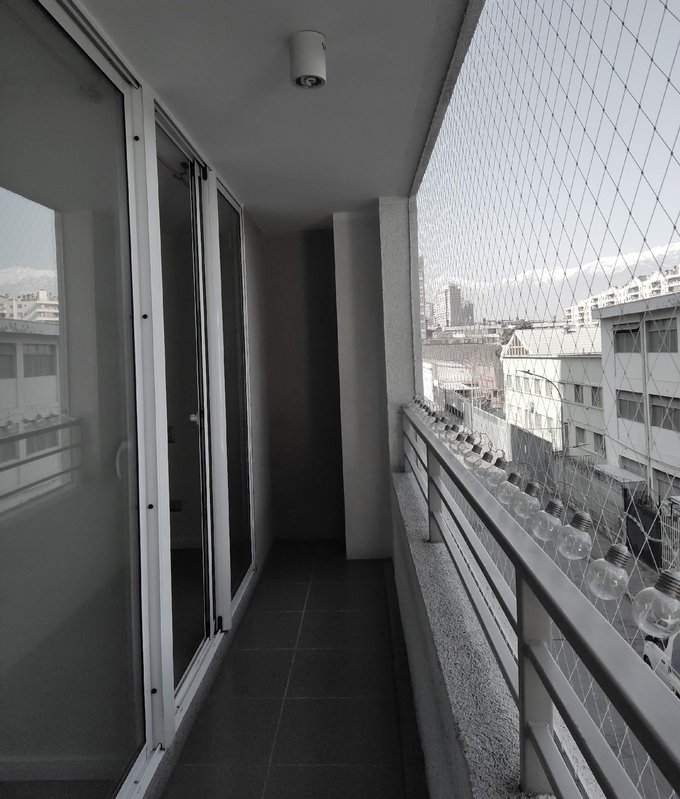 Terraza con malla de seguridad