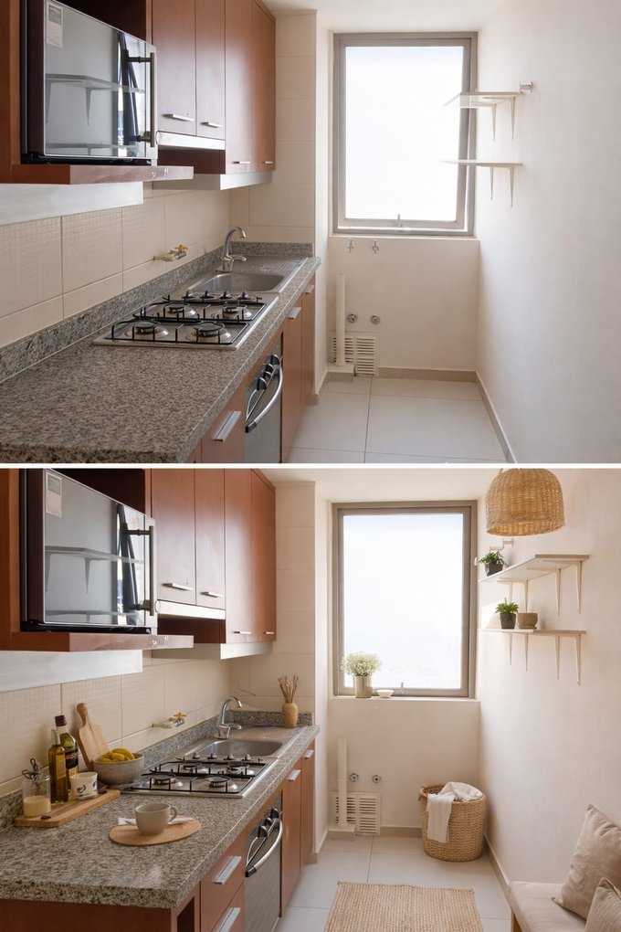 Cocina real y amoblado otra con ia