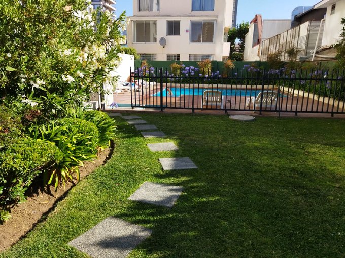 piscina, área verde