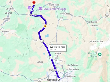 Distancia desde Santiago