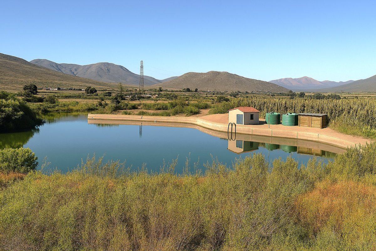 Tranque El Rincon Agua Justo Arriba de la Parcela