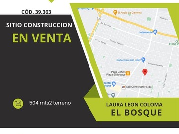 Venta / Terreno / El Bosque