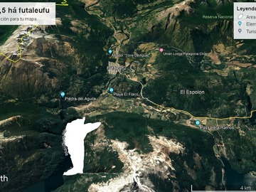 mapa distancia del campo al pueblo de  Futaleufu