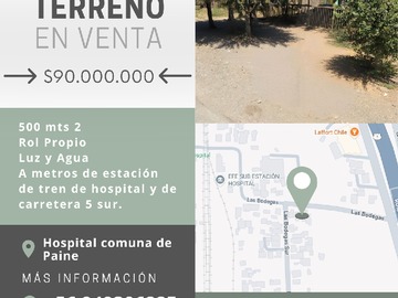 Venta / Terreno / Paine