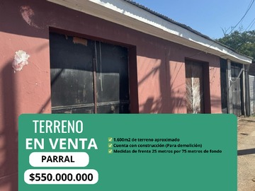 Venta / Terreno / Parral