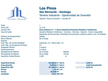 Venta / Terreno / San Bernardo