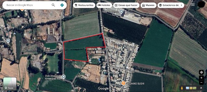 terreno destacado con linea roja