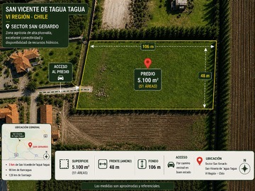 Venta / Terreno / San Vicente de Tagua Tagua