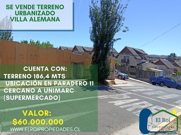 Venta / Terreno / Villa Alemana